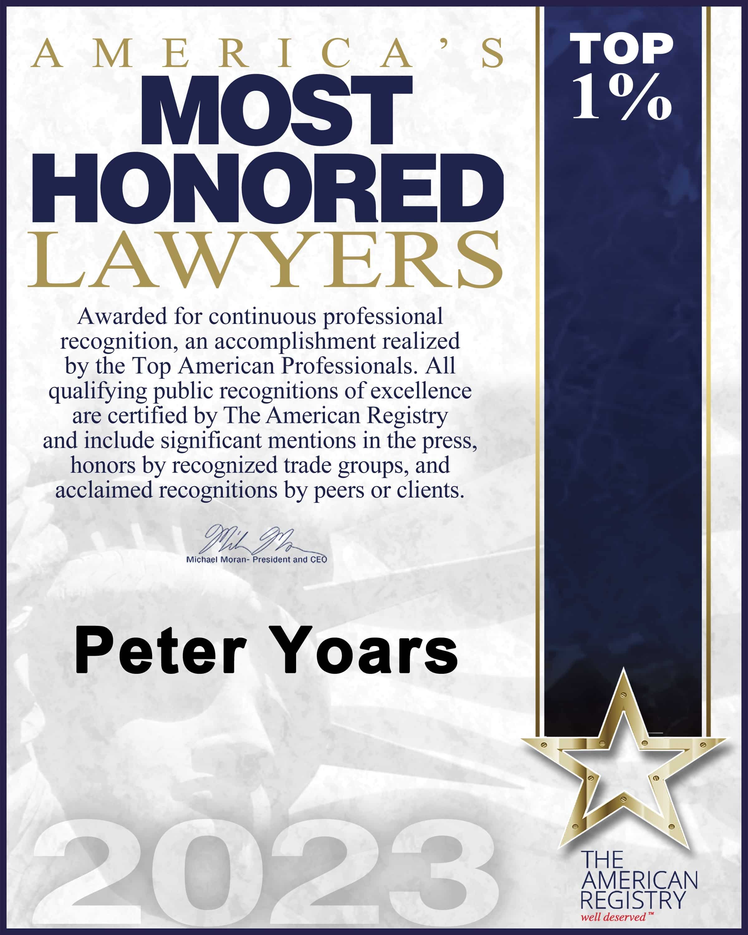 Most Honored Lawyers 2023